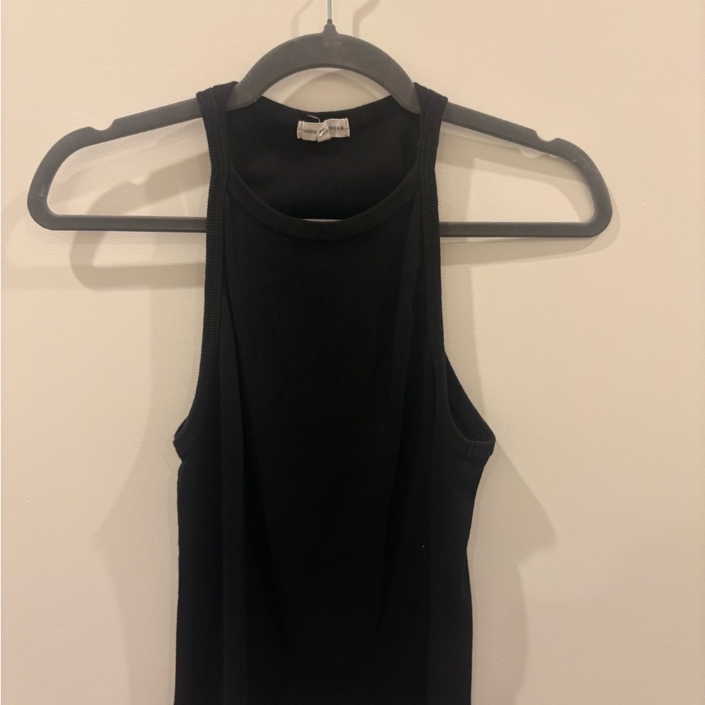 Good American Black Fitted Sleeveless Tank Top